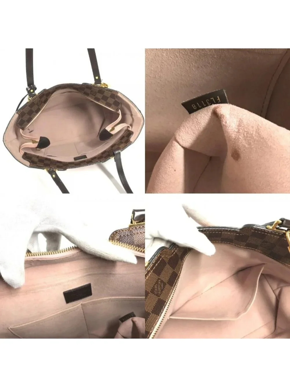 Louis Vuitton Tote Jersey Damier Canvas Magnolia Pink